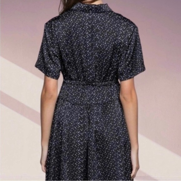 POL Black & White Polka-Dot Satin Midi Dress - Picture 4 of 4